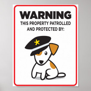 dog on guard sign