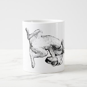 Dog on Her Back – Ink-Style Art Mug