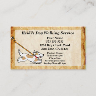 Dog on Leash Dog Walking Service Business Card