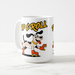 Dog On Roller Skates Pup & Roll Coffee Mug