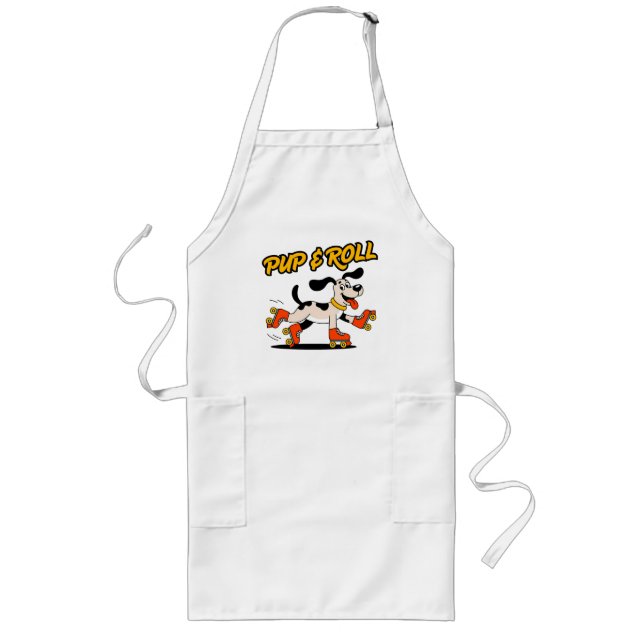 Dog On Roller Skates Pup & Roll Long Apron (Front)