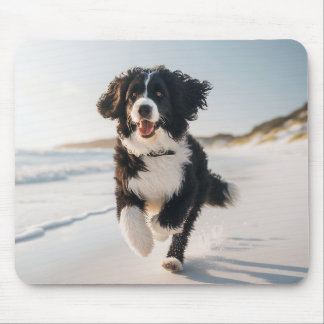 Dog on the beach mousepad
