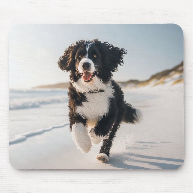 Dog on the beach mousepad (Front)