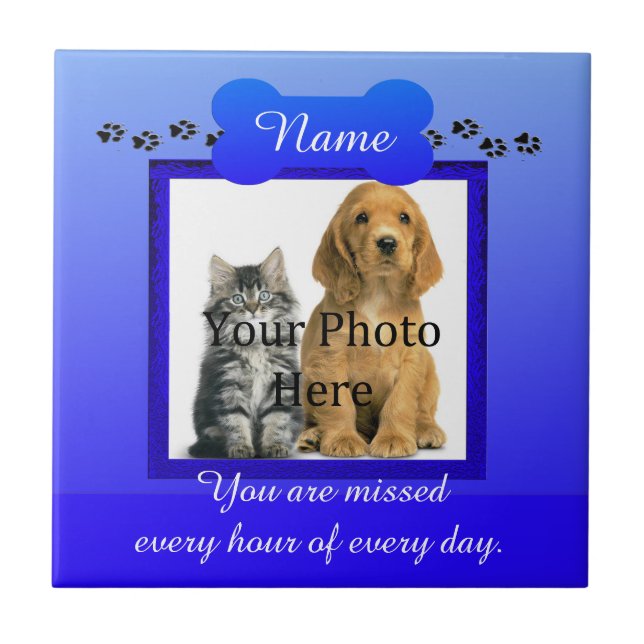 Dog or Cat Blue Monumental Tile (Front)