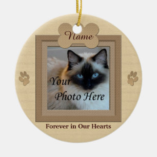 Dog or Cat Memorial Custom Beige Ceramic Tree Decoration