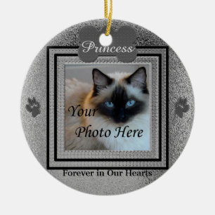 Dog or Cat Memorial Custom Silver Ceramic Tree Decoration