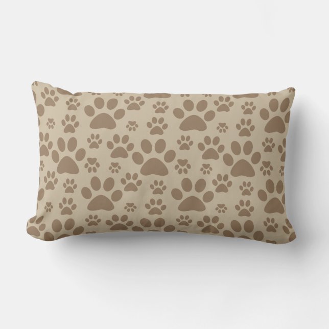 Dog or Cat Paw Prints Lumbar Cushion (Front)