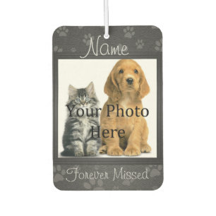 Dog or Cat Paw Prints Pet Memorial to Personalise Car Air Freshener
