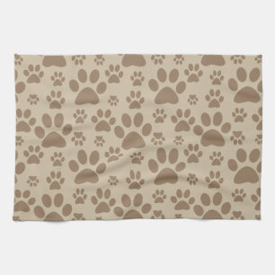 Dog or Cat Paw Prints Tea Towel