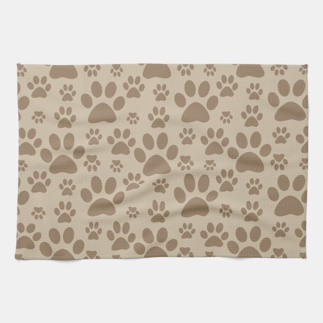 Dog or Cat Paw Prints Tea Towel (Horizontal)