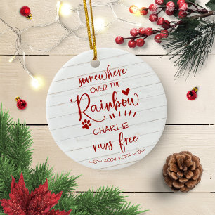 Dog or Cat Pet Memorial Adorable Rustic Photo Ceramic Tree Decoration
