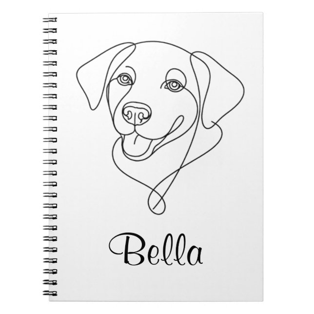 Dog Outline Personalised Notebook (Front)