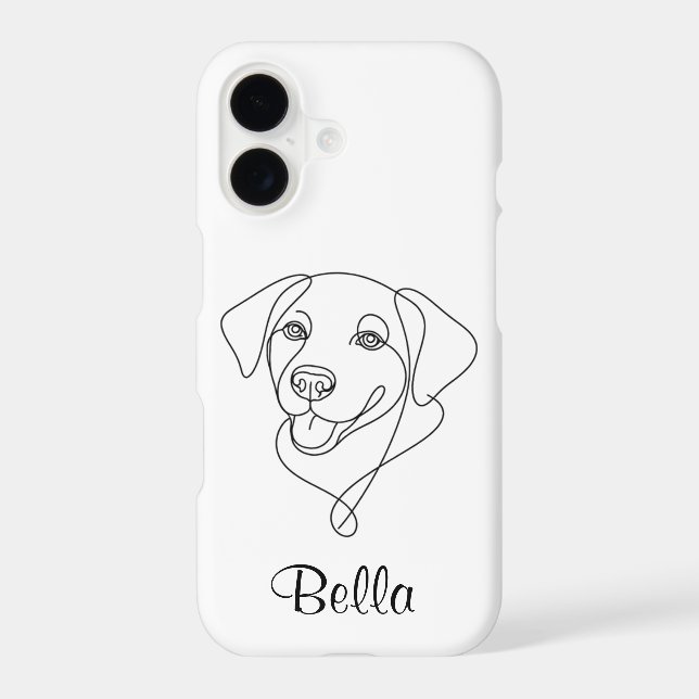 Dog Outline Personalised Phone Case (Back)