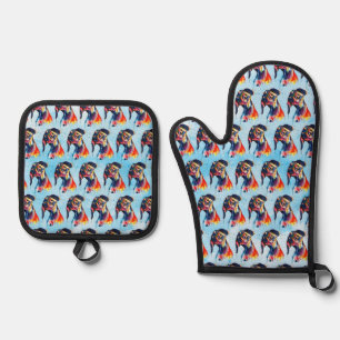Dog Oven Mitt & Pot Holder Set