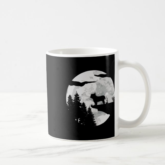 Dog Owner Full Moon At Night - Dog Bulldog Bulldog Coffee Mug (Right)