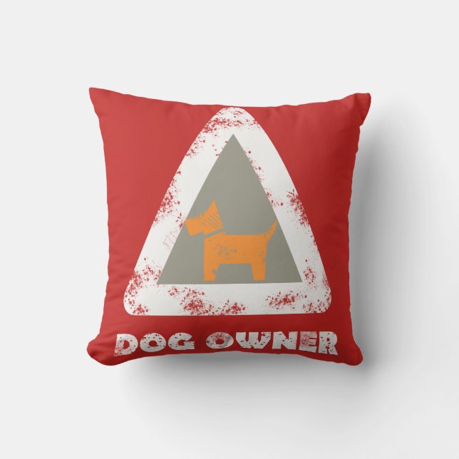 Dog Owner Funky Throw Pillow (Front)