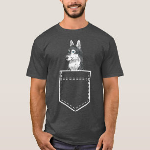 Dog Owner Husky Lover Pet Animal Pocket Siberian H T-Shirt