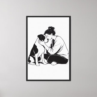 Dog & Owner Love Canvas Print