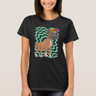 Dog Owner Pet Animal Botany Flowers Dog Cute Boxe T-Shirt