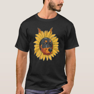 Dog Owner Pet Animal Dog Hippie Sunflower Doberma T-Shirt