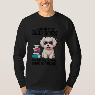 Dog Owner Pet Lover Read Books Dog Lover Coton De T-Shirt