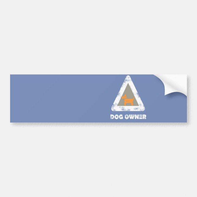 Dog Owner Triangle Sign Bumper Car Funky Sticker (Front)