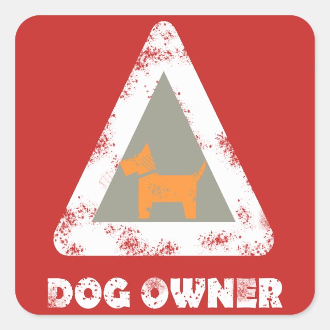 Dog Owner Triangle Sign Sticker (Front)