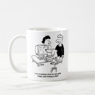 Dog Owner with Dog at Computer Coffee Mug