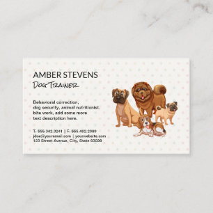 Dog Pack   Polka Dot Pattern Business Card