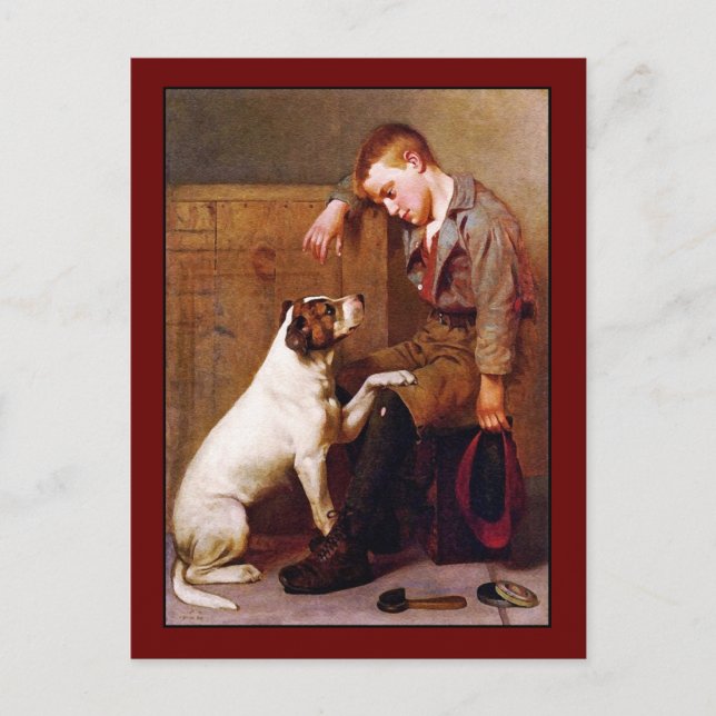 Dog Painting: Best Friends by John Brown Postcard (Front)