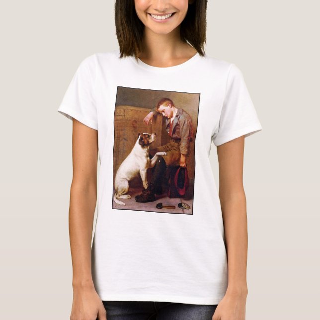 Dog Painting: Best Friends by John Brown T-Shirt (Front)