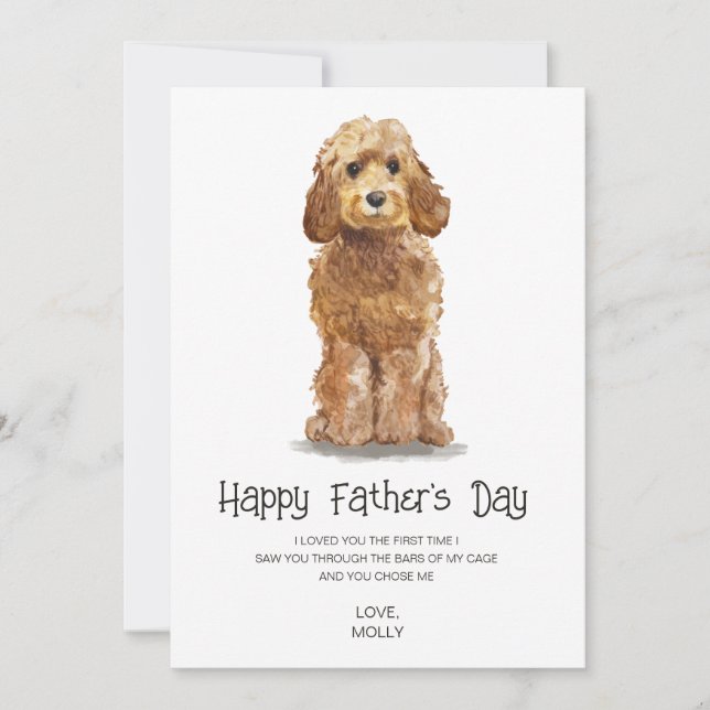 Dog Painting Father's Day  Holiday Card (Front)