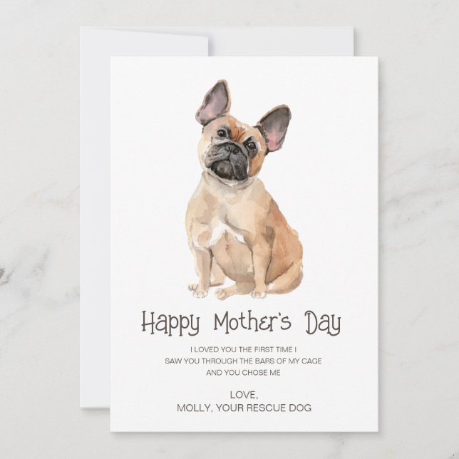 Dog Painting Mother's Day  Holiday Card (Front)