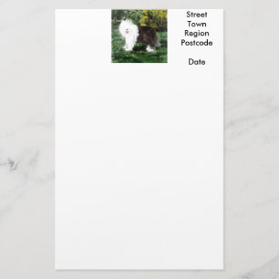 Dog Painting Old English Sheepdog Personalised Stationery