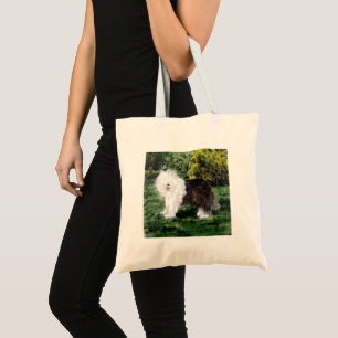 Dog Painting Old English Sheepdog Tote Bag