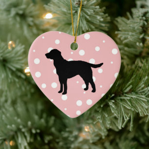 Dog Painting Silhouette Christmas Art Ceramic Cera Ceramic Tree Decoration