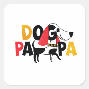 Dog papa design square sticker