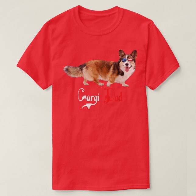Dog Papa Puppy Dad Corgi  T-Shirt (Design Front)