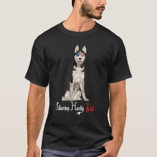 Dog Papa Puppy Dad Siberian Husky T-Shirt