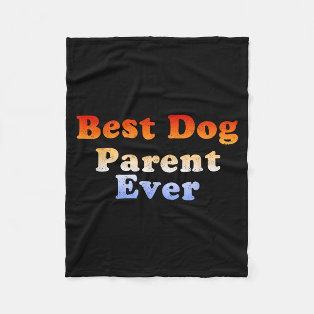 Dog parent ever retro vintage  fleece blanket (Front)