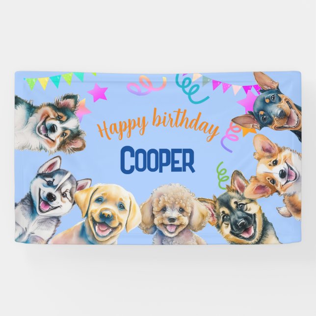 Dog party birthday  banner (Horizontal)