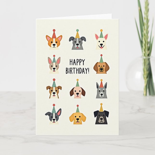 Dog Party Birthday Card (Front)