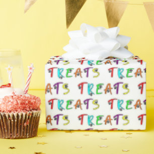 Dog Party Custom Treat Text Wrapping Paper