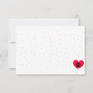 Dog Party Dog Paw Confetti Drawing Blank Card