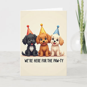 Dog Party Paws Birthday Card