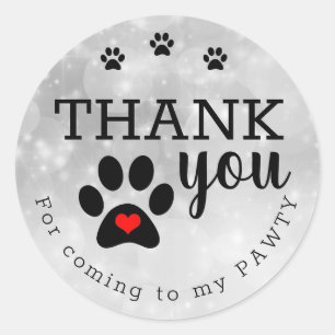 Dog Party Thank You Stickers