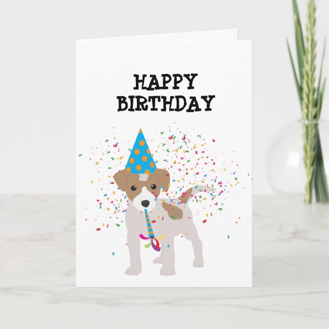 Dog Partying - Animals at Birthday Party Card (Front)
