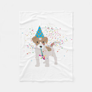 Dog Partying - Animals Puppy Having a Party Fleece Blanket