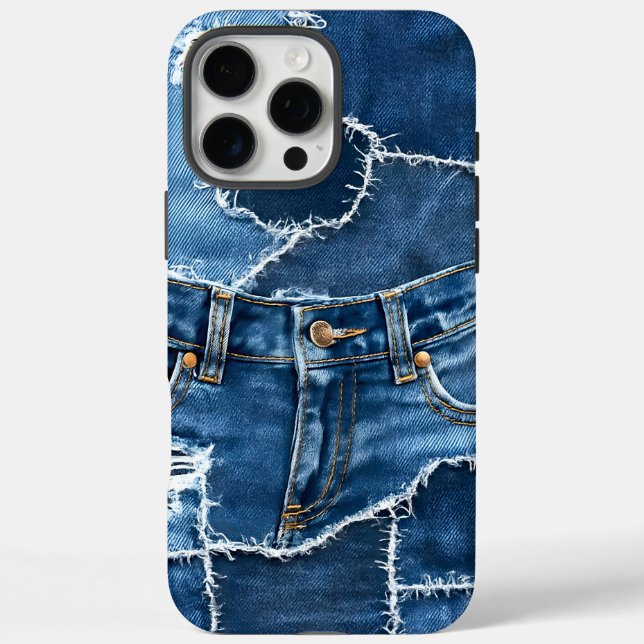 Dog Patchwork Art Denim Case-Mate iPhone Case (Back)