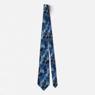 Dog Patchwork Art Denim Tie